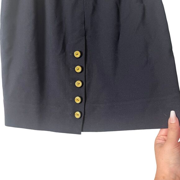 Gemma Kahng NY 4 Pencil Skirt Vintage Wool Blend Button Detail 90s VTG - Picture 12 of 12